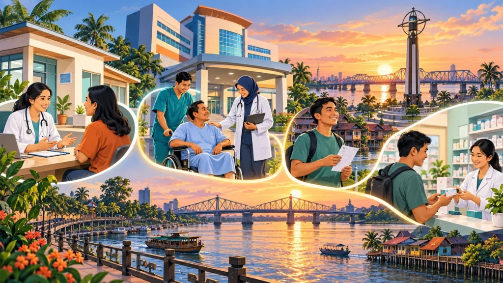 Ilustrasi perbedaan peran FKTP FKRTL dan apotek dalam alur JKN