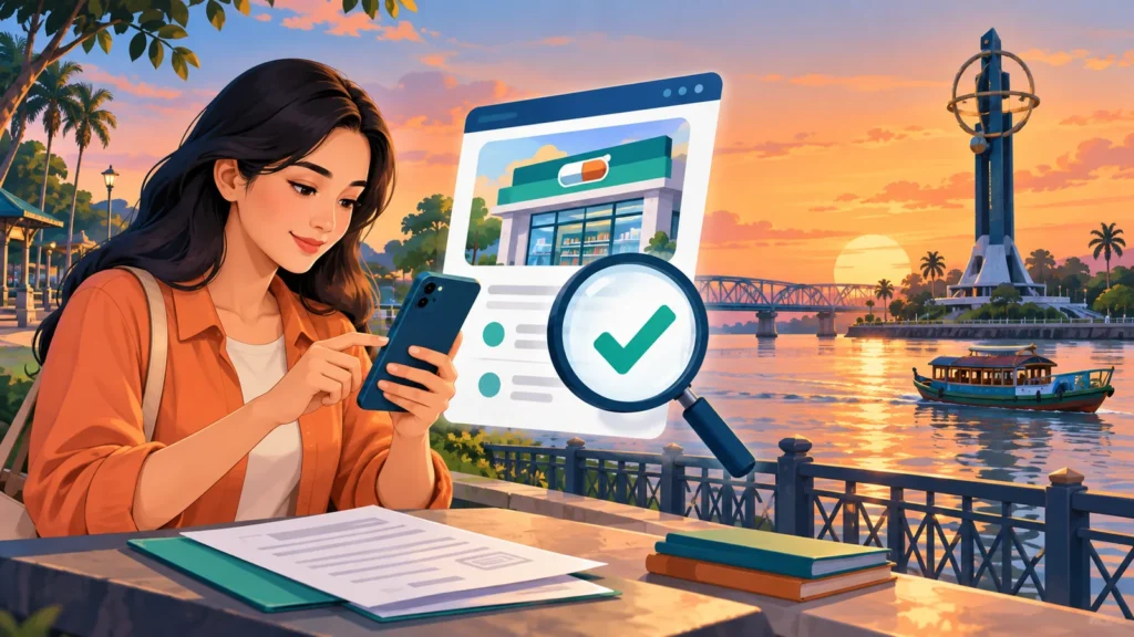 Ilustrasi memeriksa sumber resmi informasi JKN